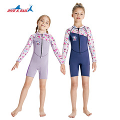DIVE&SAIL children's warm wetsuit 2.5mm one-piece long-sleeved wetsuit cold-proof swimming snorkeling surfing suit