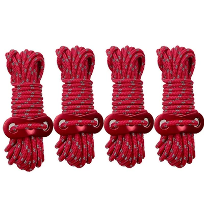 Çadırlar: luminous wind rope 4 meters - red-8-character-buckle-4m-4-rollsbag