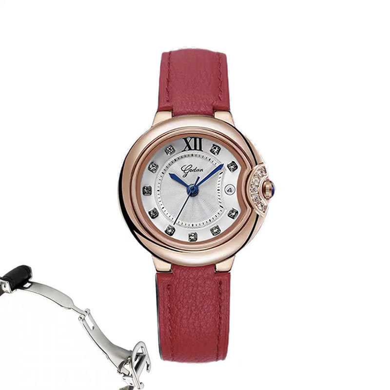 Rose gold shell big red lychee pattern