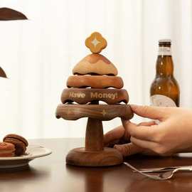 木质一棵树杯垫桌面防烫砂锅碗垫圣诞树造型咖啡杯餐桌垫客厅摆件