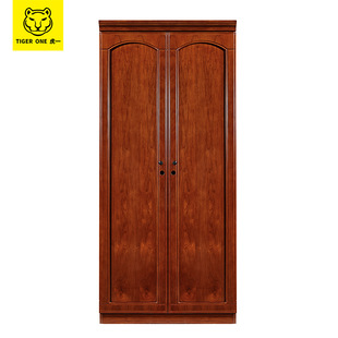 Huyi office furniture two-door wardrobe locker file cabinet wooden solid wood leather paint walnut color Foshan