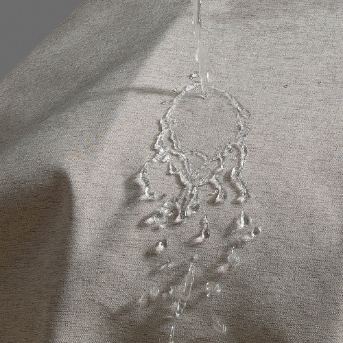 Cross-border manufacturer direct supply 230g thick linen-like waterproof and mold-proof shower curtain polyester fabric bathroom in stock