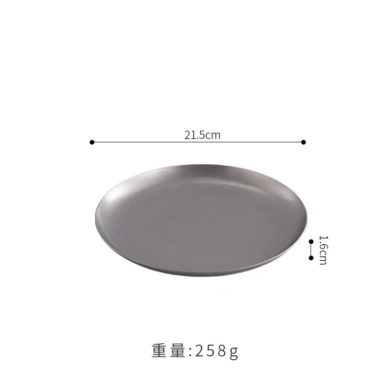 レトロデザートプレート工業風ステンレスプレートカフェケーキ皿アメリカ料理プレート小円盤浅皿|undefined