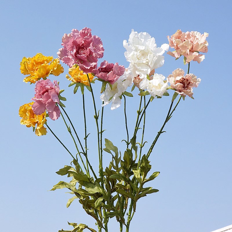 Artificial Flower Single Branch Wheel Plentiful Chrysanthemum European and American Fashion Home Decoration Wedding Photography Decoration Handmade diy