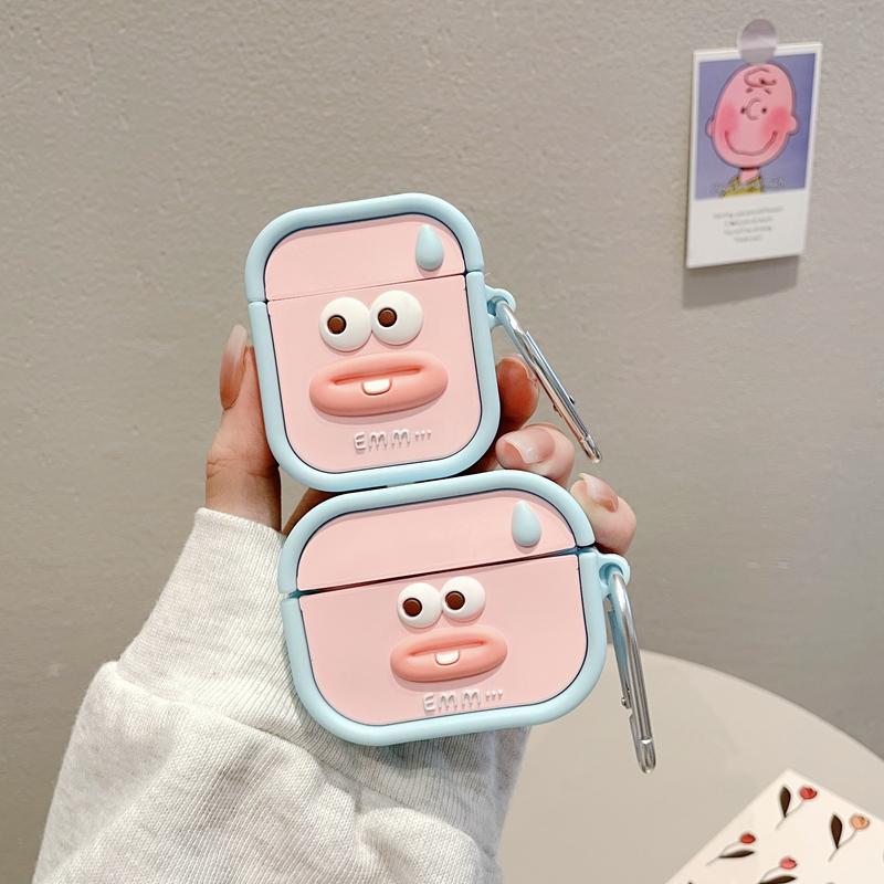Ins funny sausage mouth AirPods case suitable for AirPods Pro earphones case anti-drop silicone soft shell