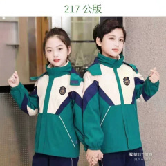 中小学生冲锋衣校服套装秋冬可拆卸三件套班服幼儿园园服定制洲