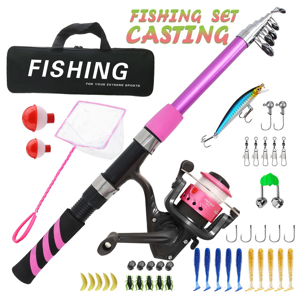 Novice sea rod suit mini luya rod children's fishing rod bag combination sea fishing rod sea rod manufacturers cross-border wholesale