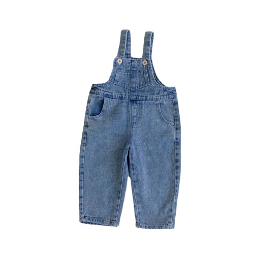 Korean Children's Clothing Baby Overalls 2024 Spring and Autumn Unisex Baby Casual Denim Pants Trend
