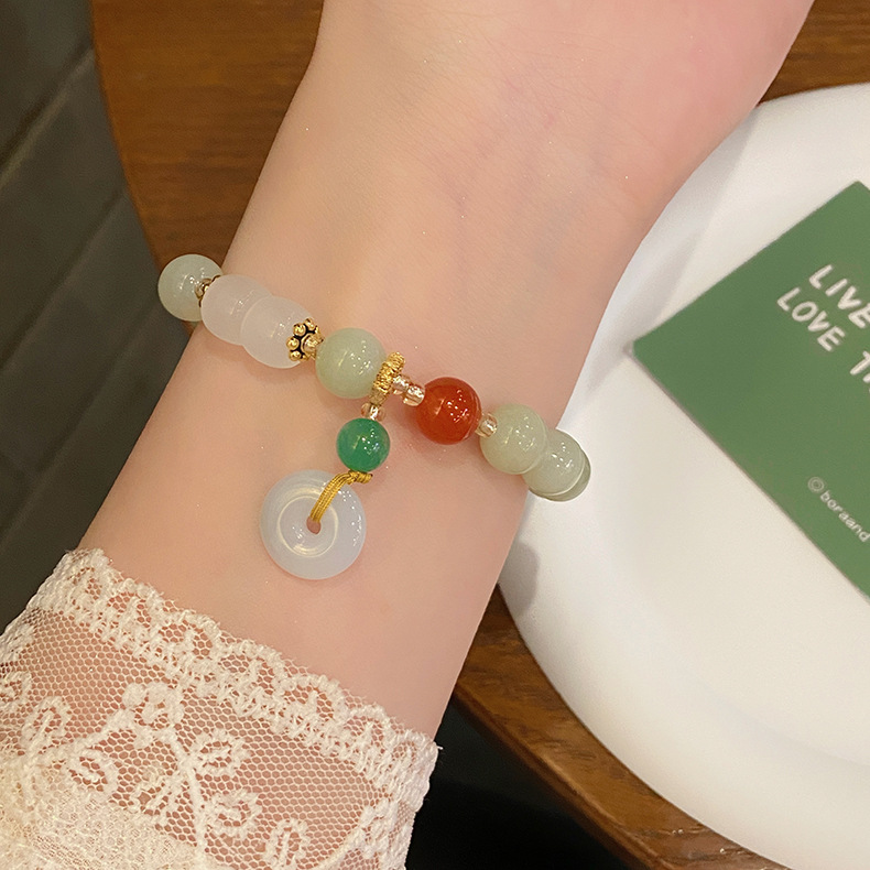 Geometric Pattern 1 Piece Chinoiserie Geometric Jade Women's Bracelets