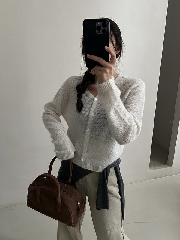MMC针织开衫女装十三行秋季新款韩系v领显瘦高级感羊毛衫毛衣外套|undefined
