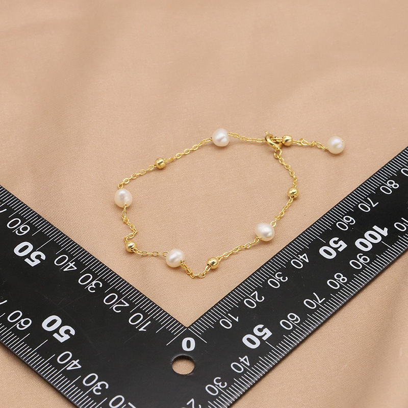 Brazalete de perlas de agua dulce natural con un conjunto de estrellas de diseño minimalista, brazalete de nicho de oro real de 18 quilates, joyas de brazalete chapadas