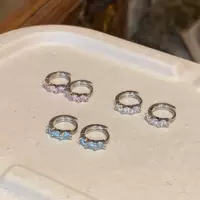 Красочные серьги с цирконом с двойным отверстием для ушей для женщин, новый стиль 2025, изысканные модные простые серьги-кольца, нишевые универсальные серьги, серьги