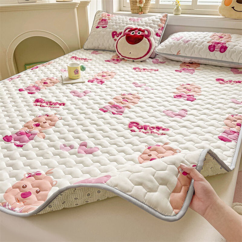 (General) Dream Home Textile 2025 New Class A Genuine Authorized Cartoon Printed Washed Cotton Padded Cotton Mattress Bed Guard
