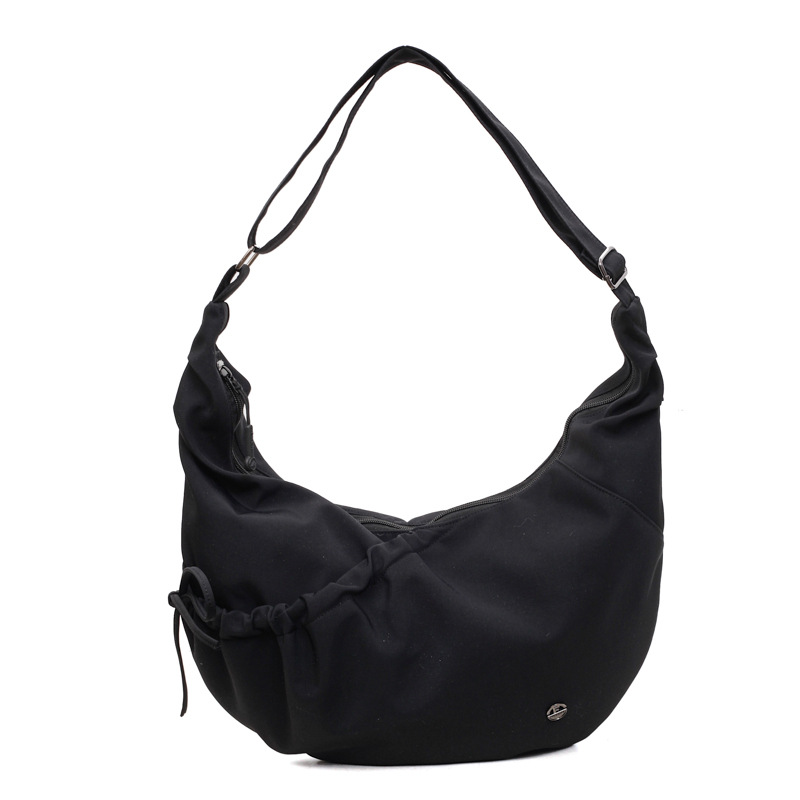 Fashion Women's Dumpling Bag Solid Color Nylon Cloth Simple Crossbody Bag Lightweight Shoulder Bag For Commuting And Students - Thumbnail 8