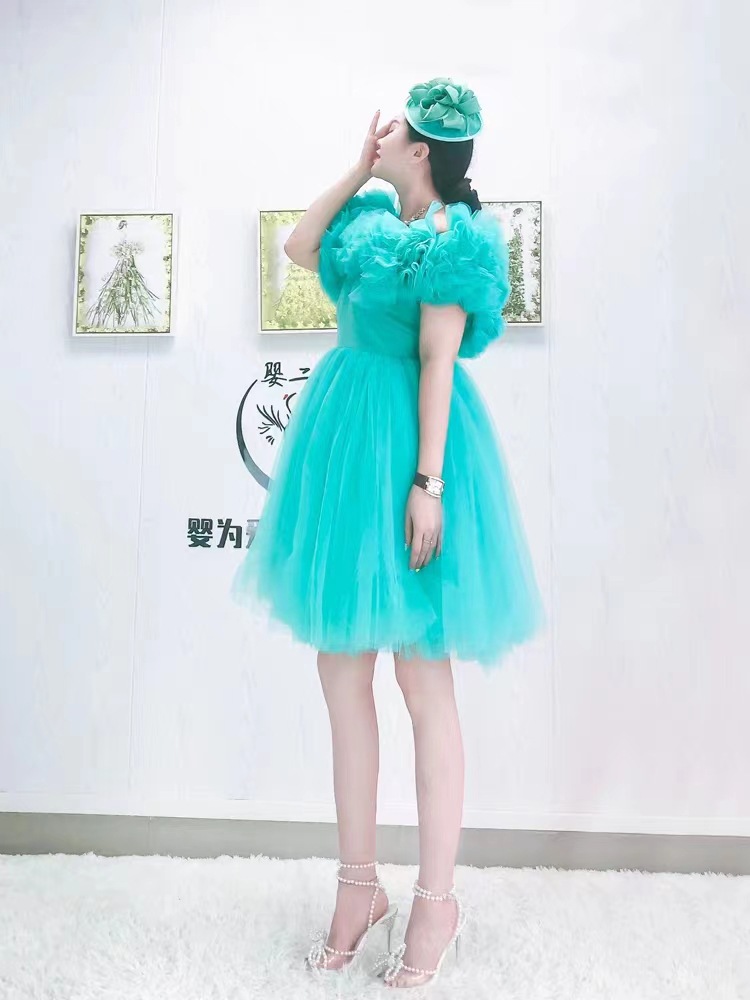 Nuevo hilo de malla desmontable dos piezas vestidos de fiesta de cumpleaños vestidos de baile de piano