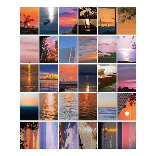Qinghe Ji Sunset Postman Postcard Landscape Healing ins Literary Couple Illustration Student Gift Card