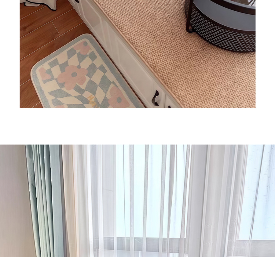 Imitation Sisal Bedroom Bedside Carpet Cushion Master Bedroom Bedside Blanket Long Strip Stain-Resistant Anti-Slip Easy to Care for Bedside Mat