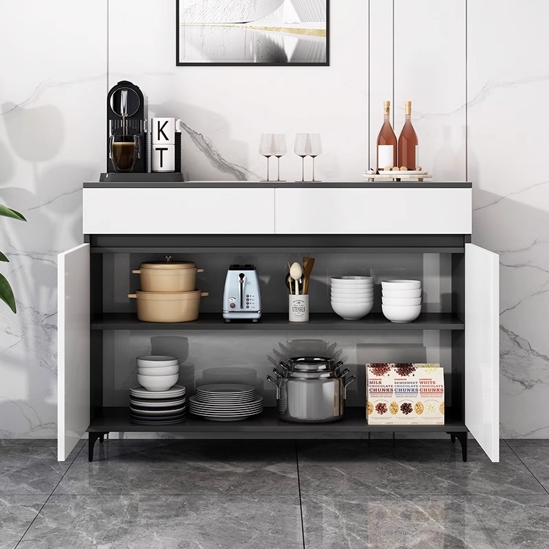 Gabinete de té de lujo ligero, armario de comedor contra la pared, armario de almacenamiento doméstico, armario de almacenamiento moderno y simple, armario de salón