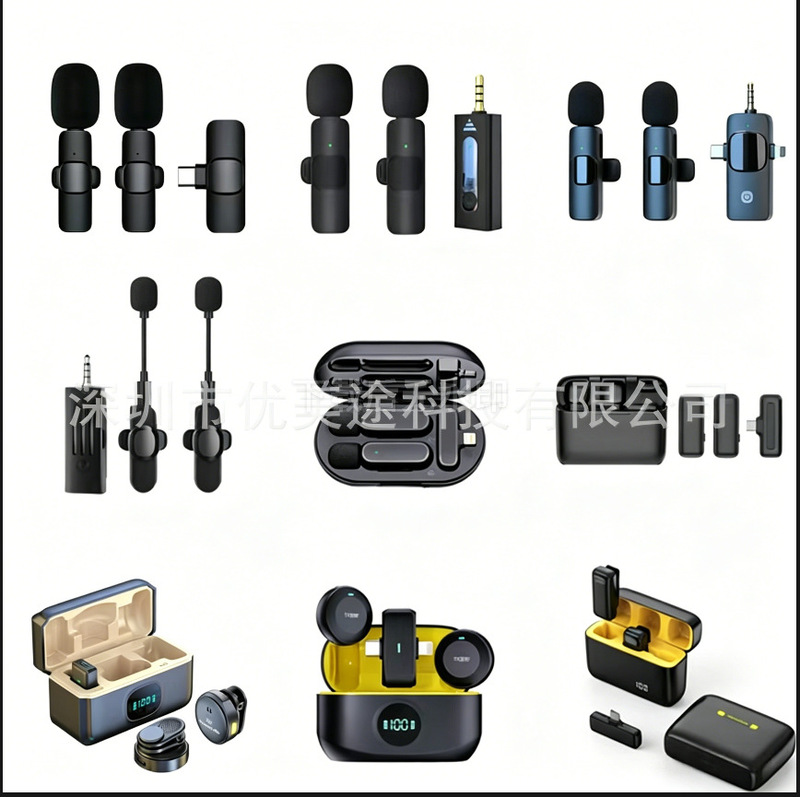 Cross-Border New Wireless Lavalier Microphone for Mobile Phone Live Streaming and Short Video Shooting, High-Definition Recording and Noise Reduction