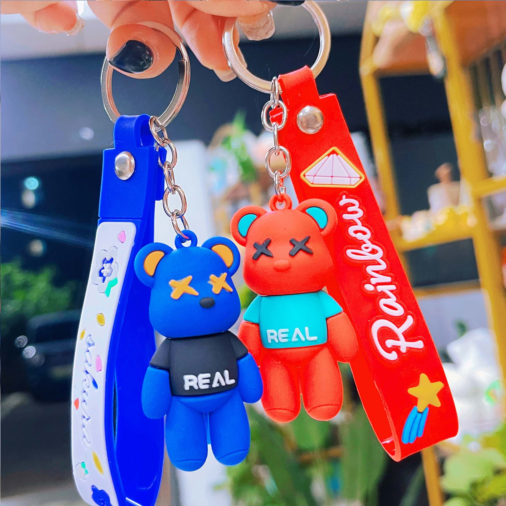 Creative Event Gift Pendant Silicone Bear Keychain Bag Pendant Playground Doll Machine Doll Small Commodities
