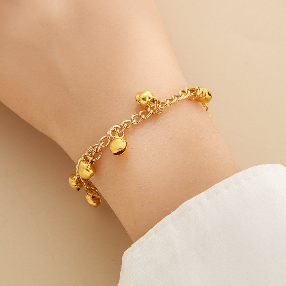 European and American Cross-border Bracelet Distinctive Fashion Bell Chain Bracelet Bohemian Wave Tassel Bell Women's Bracelet