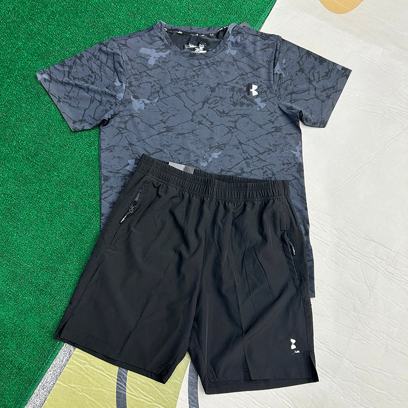 Hombres nuevos al por mayor deportes de secado rápido transpirables camisetas de manga corta entrenamiento de hielo suelta chaqueta casual fitness correr