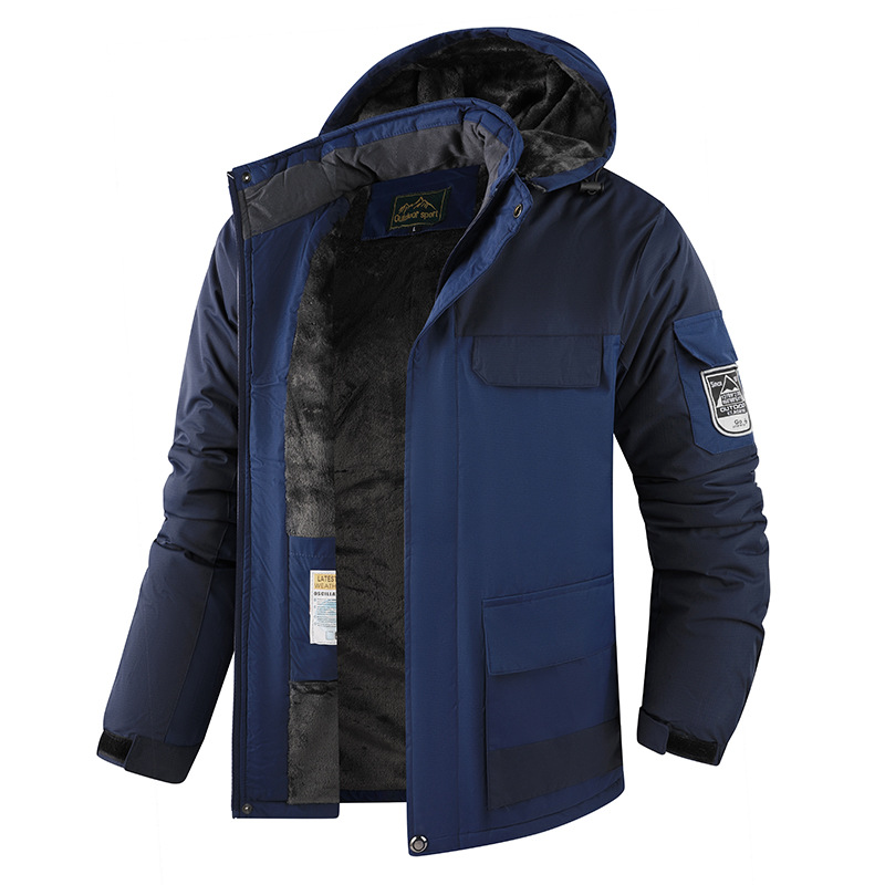 Autumn and winter cross-border fleece-lined thick cotton jacket for men and couples, plus-size outdoor mountaineering jacket, coat, windbreaker, workwear