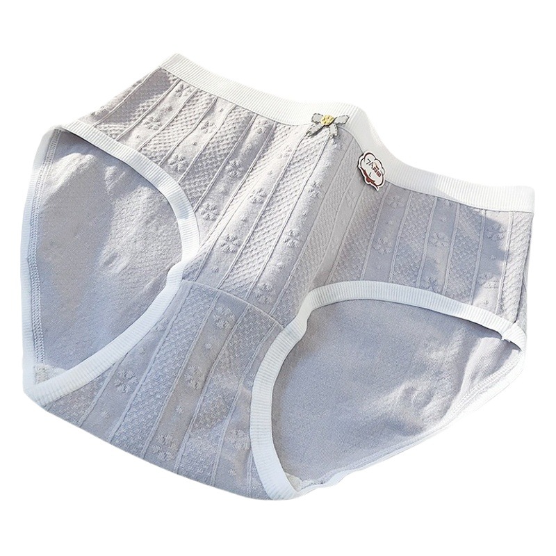 Clase A Bebé Ropa interior de mujer de algodón dulce jacquard 7A entrepierna antibacteriana cómoda cintura media chica envuelta en la cadera calzoncillos de Estudiante