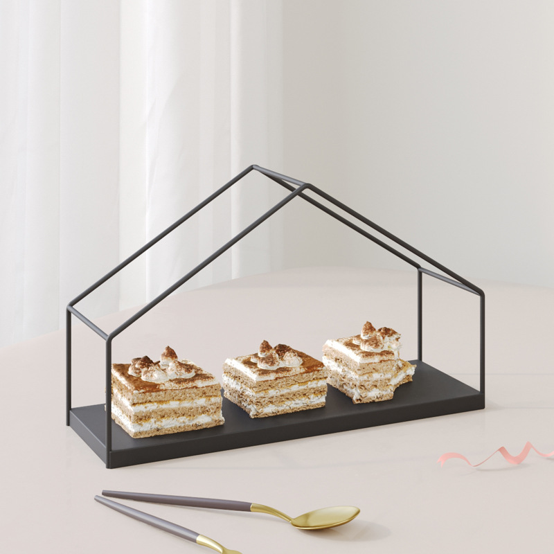 Dorado hierro forjado estante de pastel mesa de postres decoración de boda creativa mesa de buffet de Navidad mesa de té de la tarde mesa de bebidas frías image 4