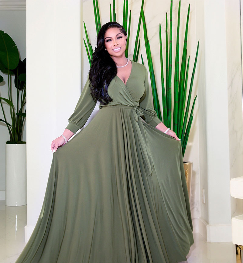 fashion solid color long dress wholesale clothing vendor Nihaostyles NSXHX68137