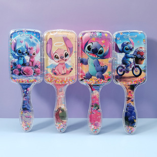 Foreign Trade Stitch Kt Sanrio Square Long-Handled Quicksand Hair Comb Kuromi My Little Pony Massage Comb
