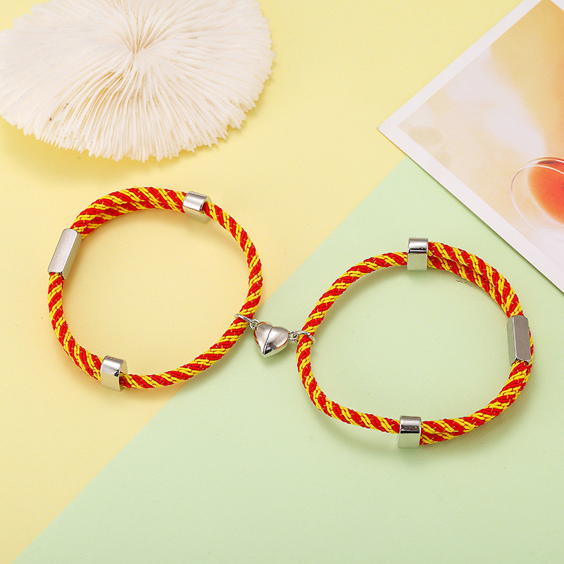 Nihaojewelry wholesale jewelry new stainless steel lettering alloy heart magnet bracelets