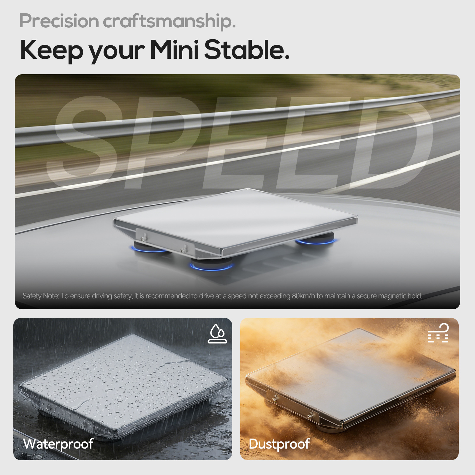 Cross-Border Tarlink Mini Car Roof Magnetic Mount, Mobile Detachable Pc Board Wind-Resistant 80Mph Strong Magnetic Mount