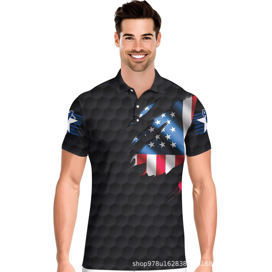 Горячая Распродажа Трансграничный европейский код 3D цифровая печать летняя печать пуговиц с короткими рукавами для мужчин и женщин рубашки POLODIY