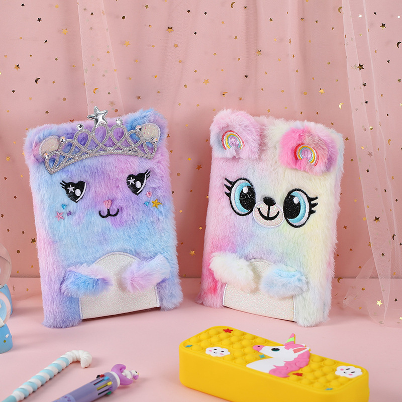 2022 New Three-Dimensional Ear Cat Notebook Cute Stuffed Koala Handbook Diary Student Course Notes