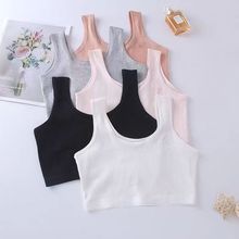 女童内衣宽肩防凸点纯棉小背心发育期少女中小学生中长款双层透气