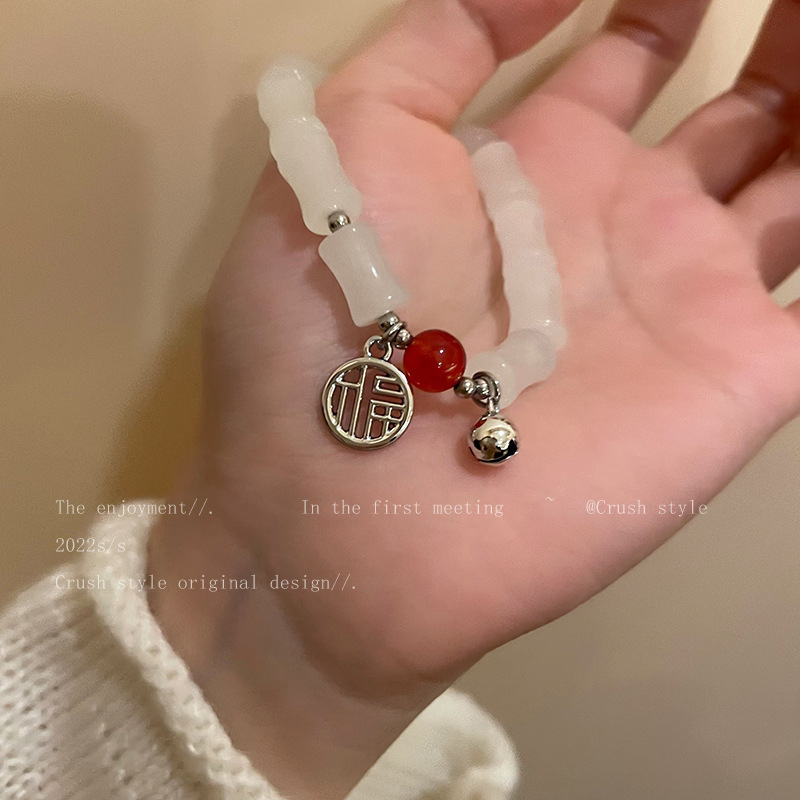年爆款串珠手链女复古高级感百搭朱砂手串ins风珍珠手饰|undefined