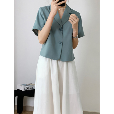 Orange Zhi 2021 Short sleeved suit Retro Solid have cash less than that is registered in the accounts Easy leisure time man 's suit coat 8027