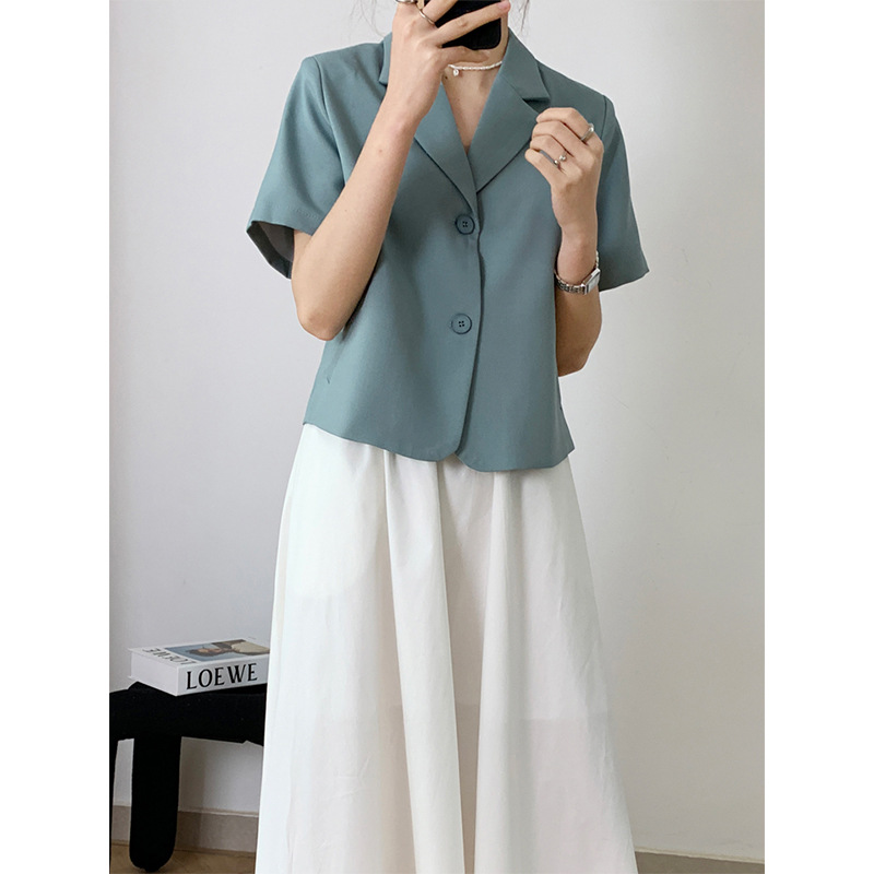 Orange Zhi 2021 Short sleeved suit Retro Solid have cash less than that is registered in the accounts Easy leisure time man 's suit coat 8027