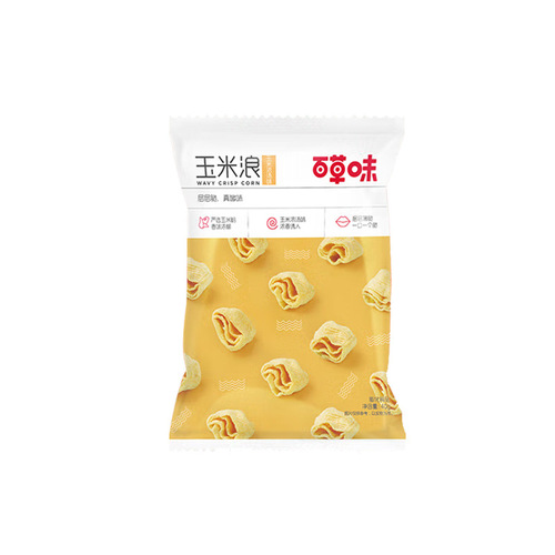 Baicaowei Corn Wave 40g Box, 20 Pouches of Crispy Corn Snack, Puffed Snack Food