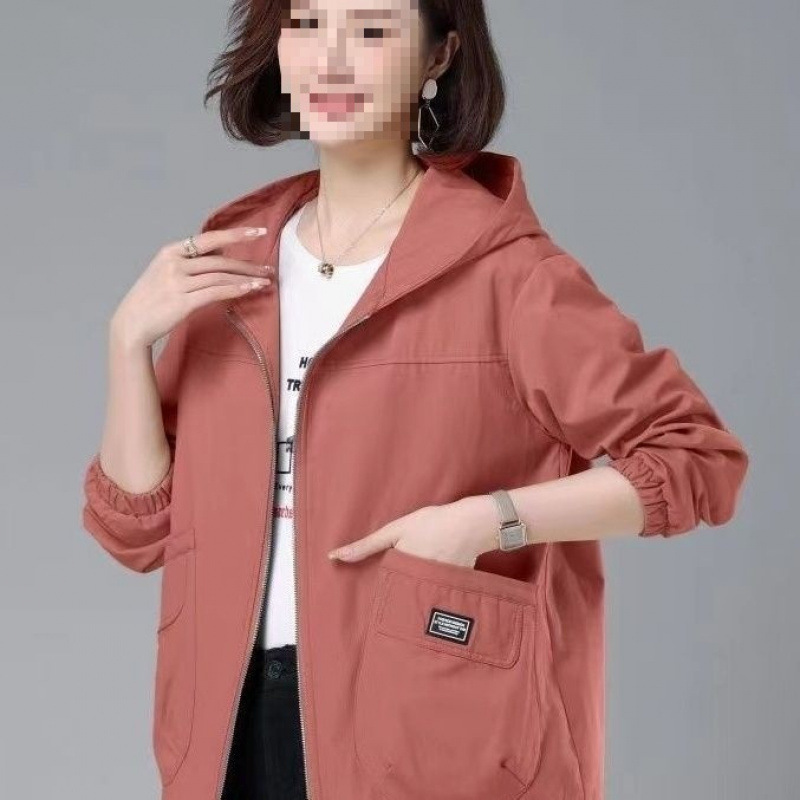 大码休闲短款外套女春秋夹克衫新款中老年妈妈装百搭上衣女双层|undefined