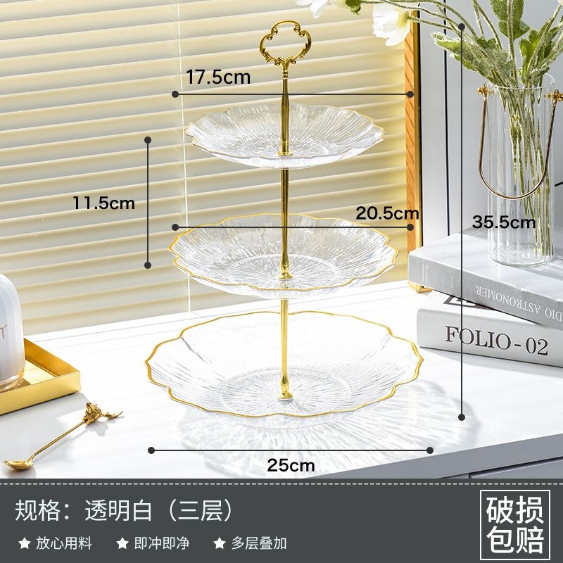 Mesa de té de sala de estar multi-capa de platos de frutas con dulces en la recepción de platos de bocadillos salón de belleza refrigerios de frutas decoración image 7