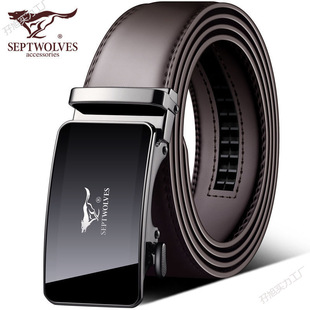 Pure Men's Belt Korean Style Trendy Cowhide Middle-Aged Fashion Belt Automatic Buckle Business Trouser Belt