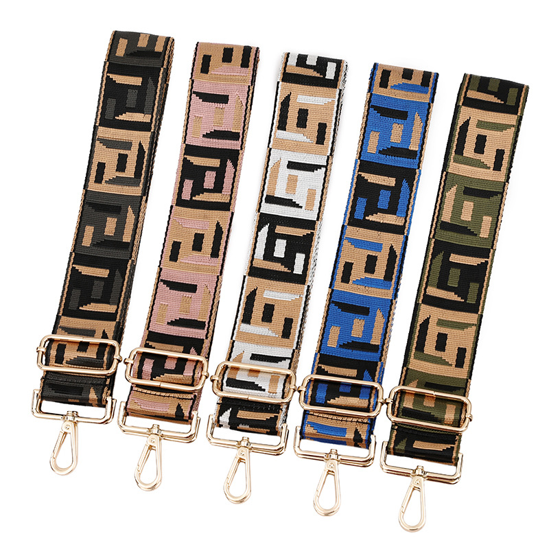 Polyester Color Block Bag Strap display picture 2