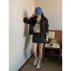 2025春秋短款夹克外套女爆款新款韩版时尚休闲小个子翻领棒球工装