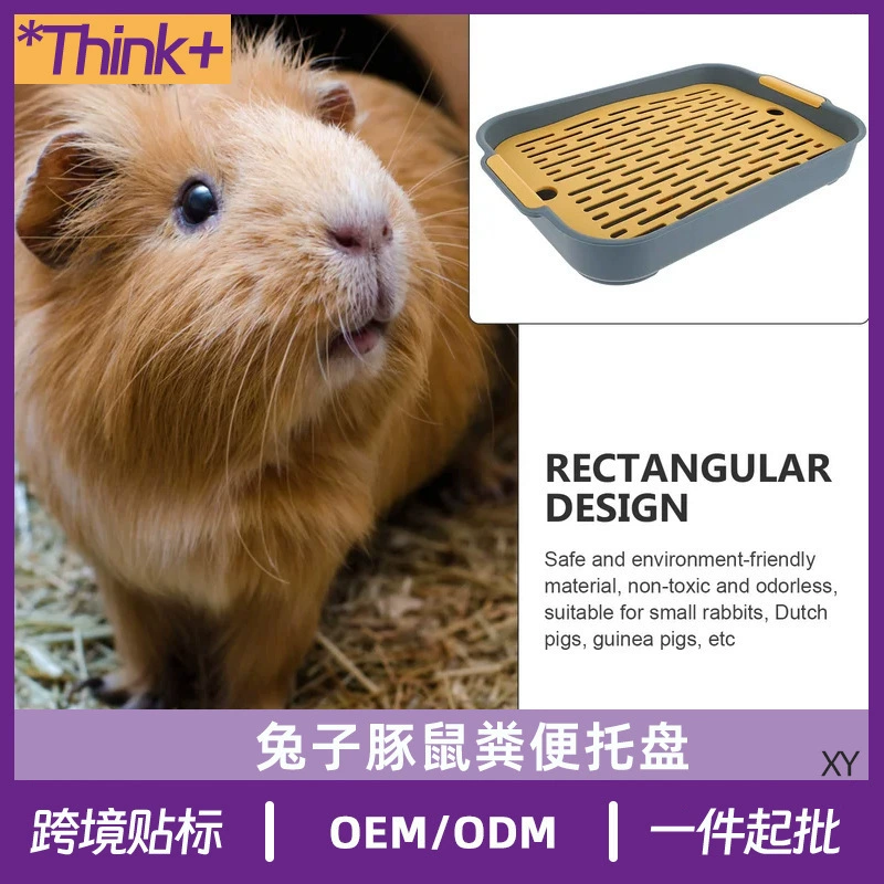 Rabbit Toilet Кролик фекалий поднос для домашних животных Тренировка съемная двухслойная голландская свинья морская свинка Туалет тарелка