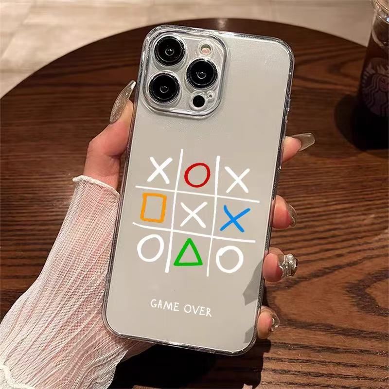 Juego creativo para iphone16promax funda para teléfono móvil transparente Apple 15 anti-caída 14pro Europa y América 13/12