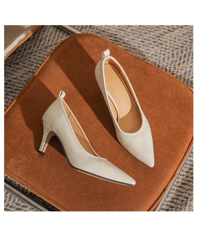 Giày cao gót mũi nhọn miệng nông Jingang ZX60001 – giày stiletto đa năng xuân thu 2025 — màu đen chi tiết 20