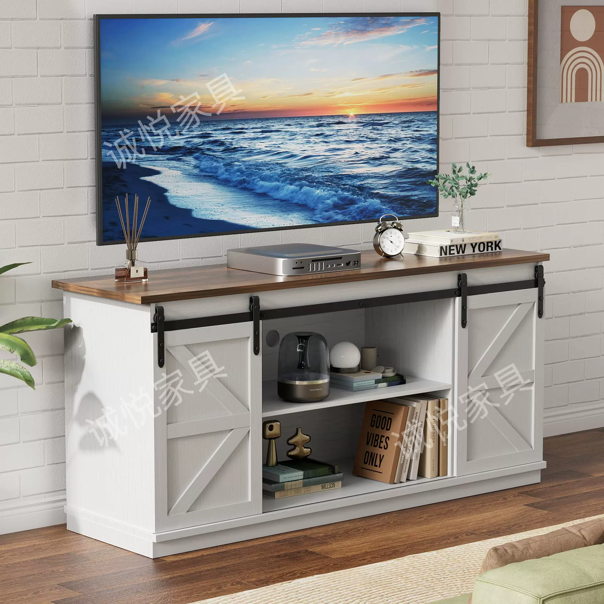 电视柜 Amazon跨境板式家具客厅边柜落地储物地柜源头工厂批发