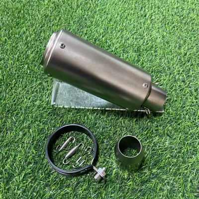 Motorcycle exhaust pipe 89 barrel SC series ZX4R race 800 450SR 250RR NINJA400 universal (Motorcycle exhaust pipe) - 89-round-mouth-titanium-51mm